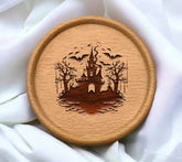 Haunted Castle SVG  Halloween Icon with Bats & Trees SVG